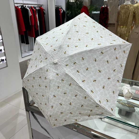 Coach Outlet Umbrella In Signature Bee Print - Picture 1 of 10